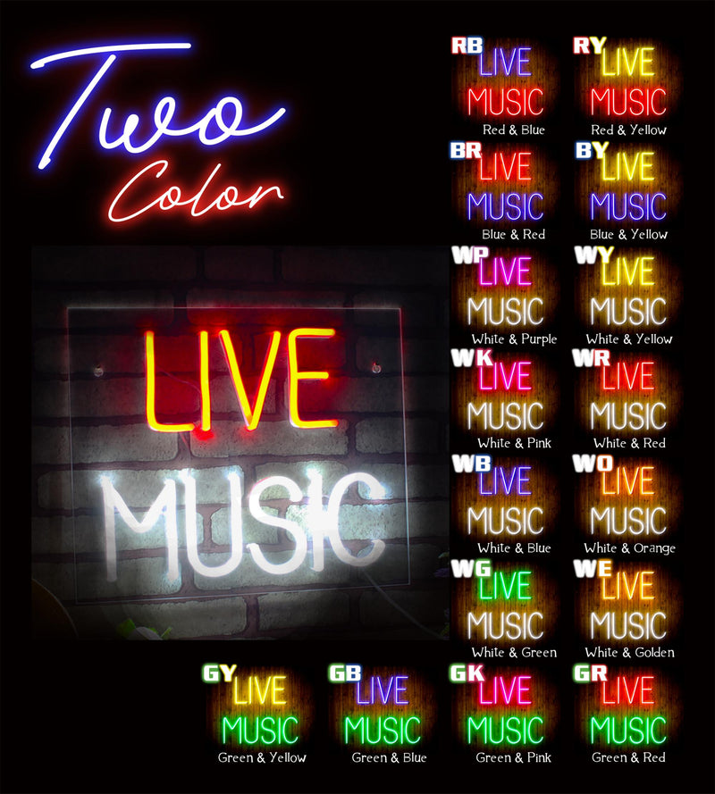 Live Music Bar Flex Silicone LED Sign (Neon-Style, LED Technology) - LED Gift Works