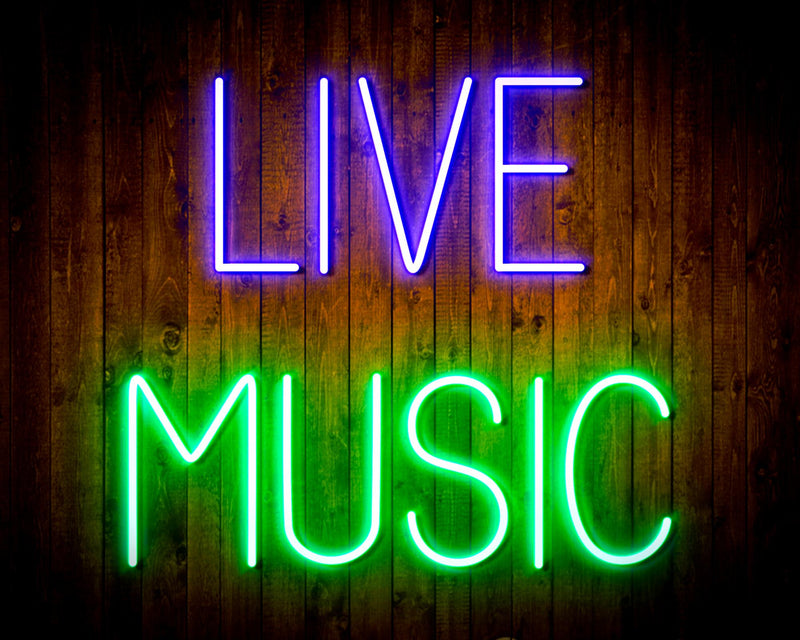 Live Music Bar Flex Silicone LED Sign (Neon-Style, LED Technology) - LED Gift Works