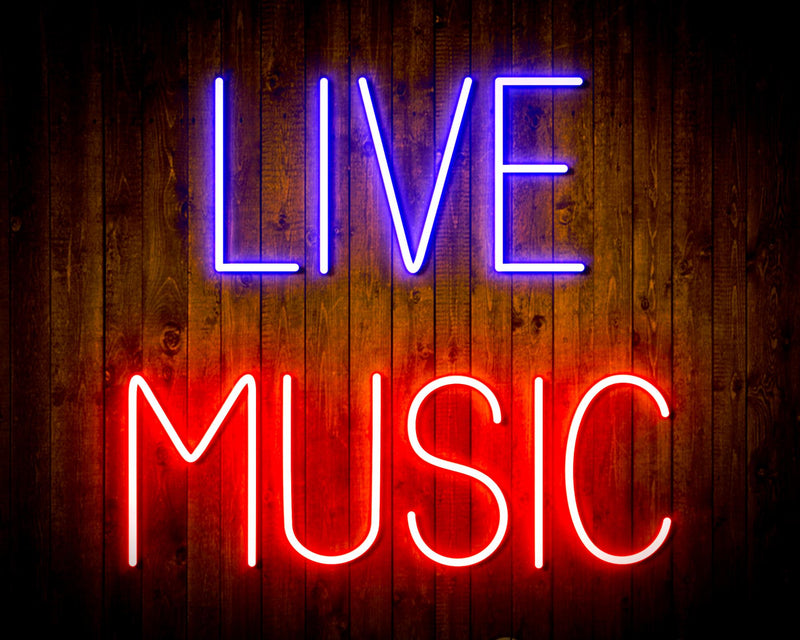 Live Music Bar Flex Silicone LED Sign (Neon-Style, LED Technology) - LED Gift Works