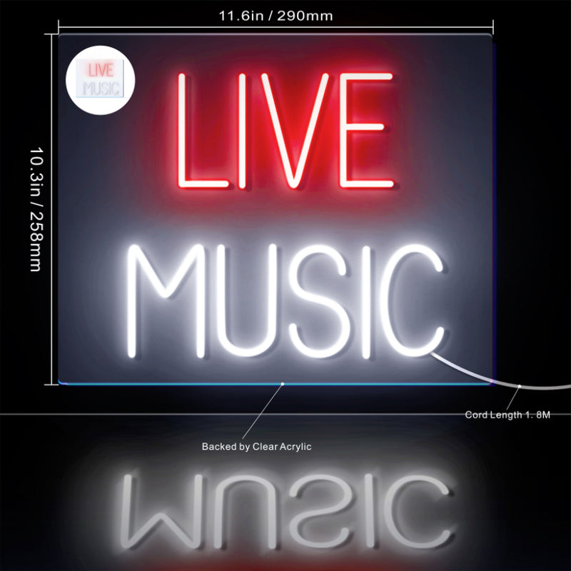 Live Music Bar Flex Silicone LED Sign (Neon-Style, LED Technology) - LED Gift Works
