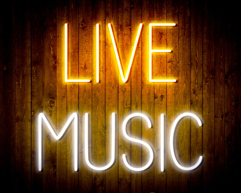 Live Music Bar Flex Silicone LED Sign (Neon-Style, LED Technology) - LED Gift Works
