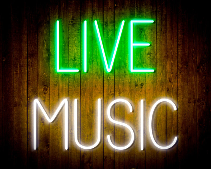 Live Music Bar Flex Silicone LED Sign (Neon-Style, LED Technology) - LED Gift Works