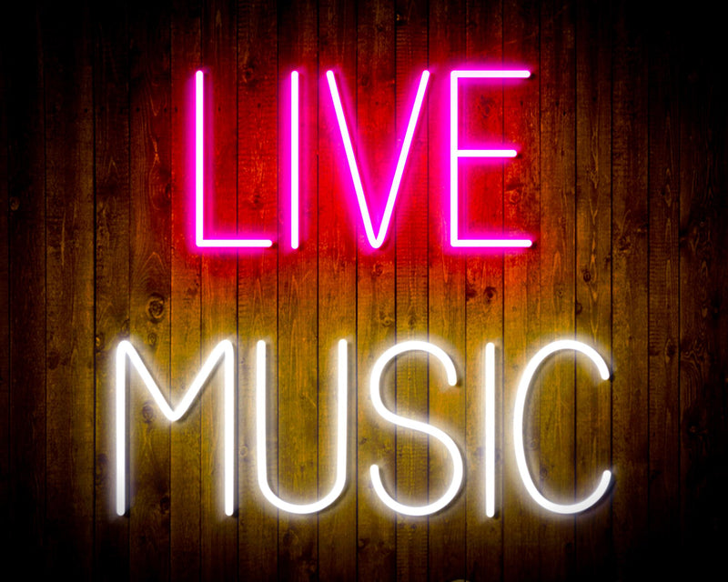Live Music Bar Flex Silicone LED Sign (Neon-Style, LED Technology) - LED Gift Works