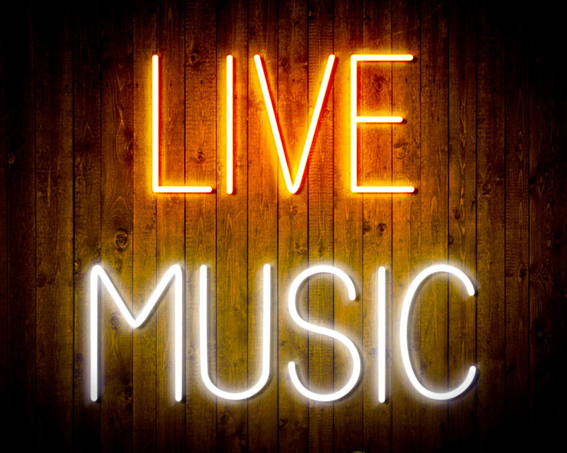 Live Music Bar Flex Silicone LED Sign (Neon-Style, LED Technology) - LED Gift Works