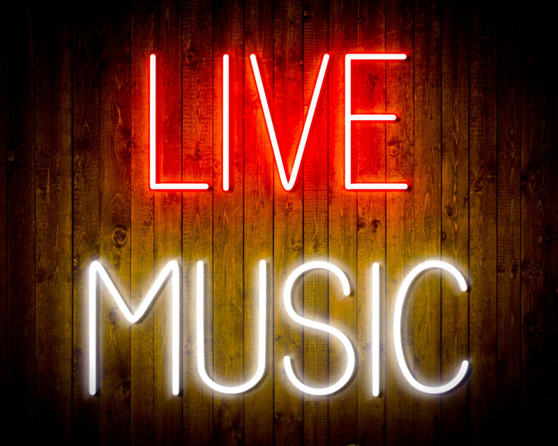 Live Music Bar Flex Silicone LED Sign (Neon-Style, LED Technology) - LED Gift Works