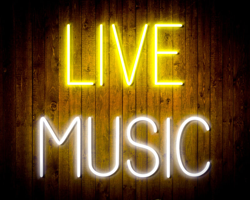 Live Music Bar Flex Silicone LED Sign (Neon-Style, LED Technology) - LED Gift Works