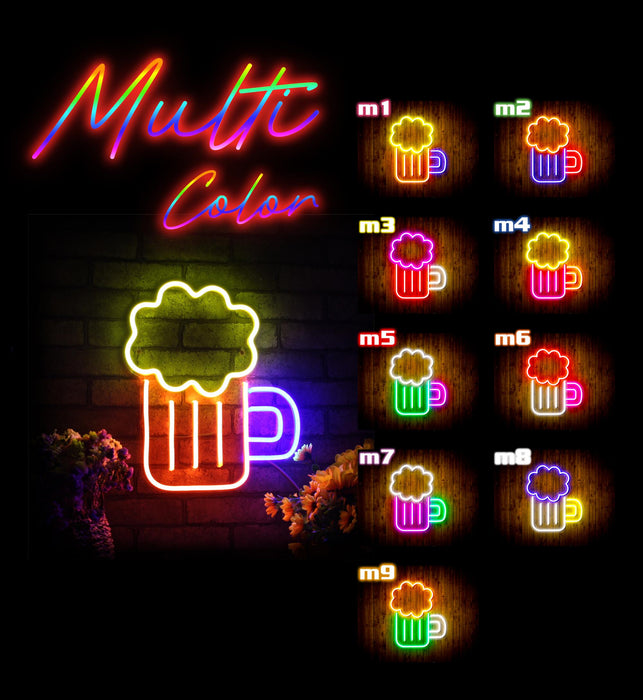 Beer Mug Bar Flex Silicone LED Sign (Neon-Style, LED Technology) - Way Up Gifts