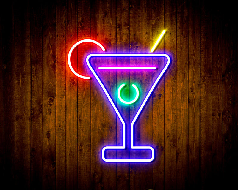 Martini Glass Bar Flex Silicone LED Sign (Neon-Style, LED Technology) - LED Gift Works