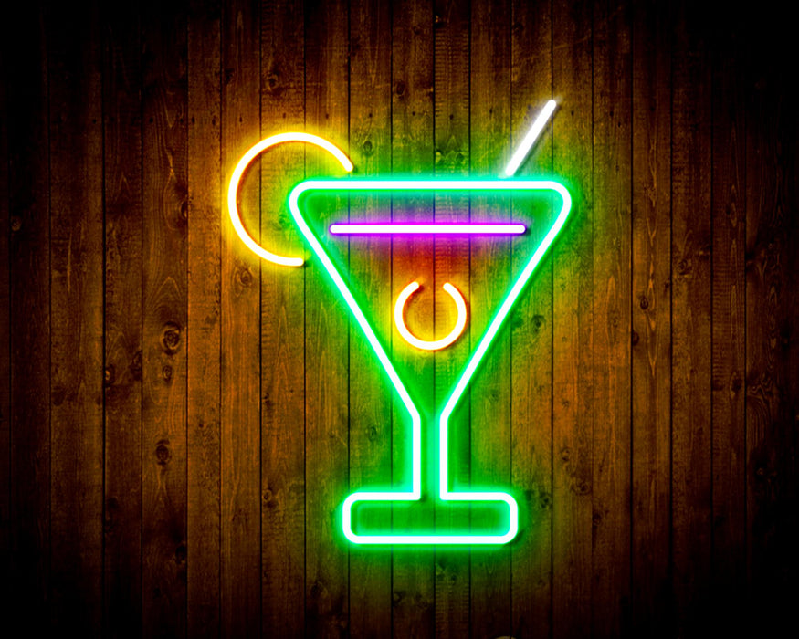 Martini Glass Bar Flex Silicone LED Sign (Neon-Style, LED Technology) - Way Up Gifts