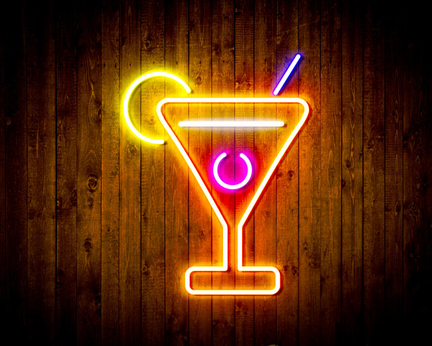 Martini Glass Bar Flex Silicone LED Sign (Neon-Style, LED Technology) - Way Up Gifts