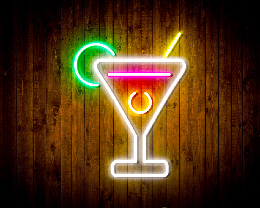 Martini Glass Bar Flex Silicone LED Sign (Neon-Style, LED Technology) - Way Up Gifts