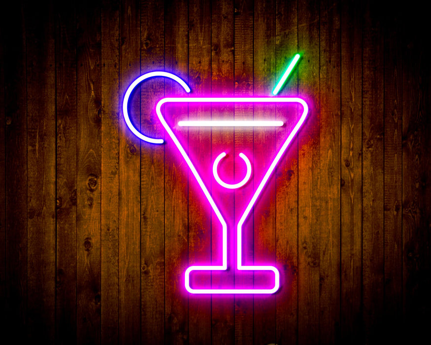 Martini Glass Bar Flex Silicone LED Sign (Neon-Style, LED Technology) - Way Up Gifts
