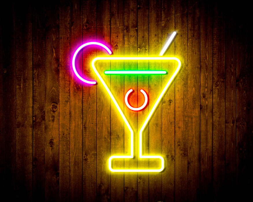 Martini Glass Bar Flex Silicone LED Sign (Neon-Style, LED Technology) - Way Up Gifts