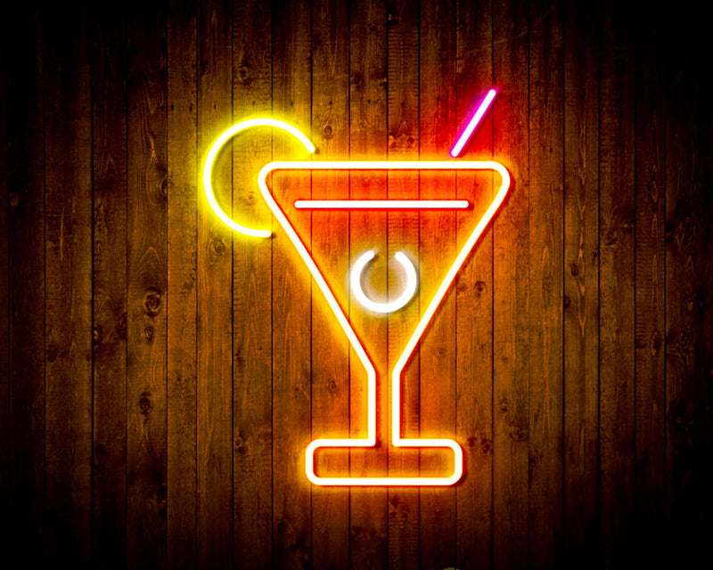 Martini Glass Bar Flex Silicone LED Sign (Neon-Style, LED Technology) - LED Gift Works