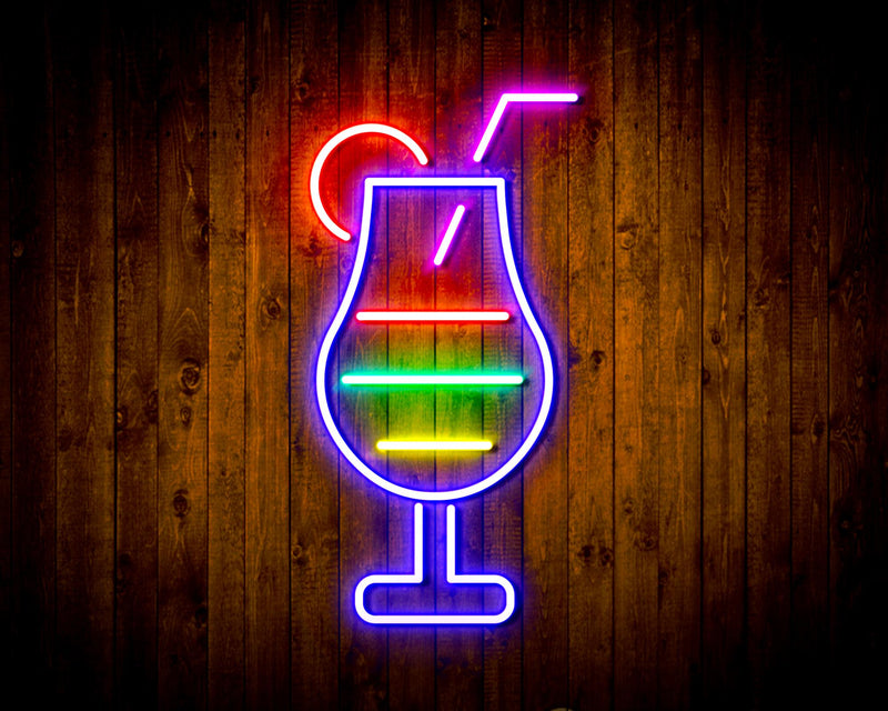 Cocktail Glass Bar Flex Silicone LED Sign (Neon-Style, LED Technology) - LED Gift Works