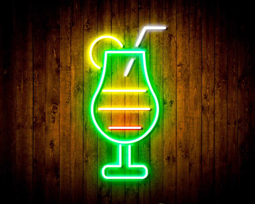 Cocktail Glass Bar Flex Silicone LED Sign (Neon-Style, LED Technology) - Way Up Gifts