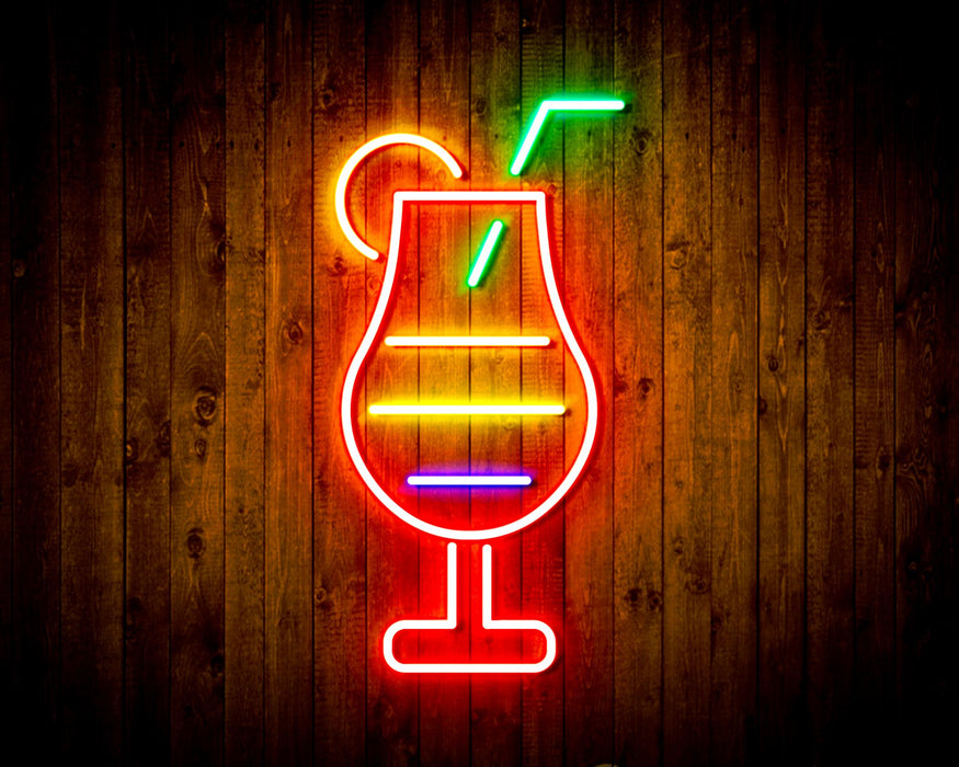 Cocktail Glass Bar Flex Silicone LED Sign (Neon-Style, LED Technology) - Way Up Gifts