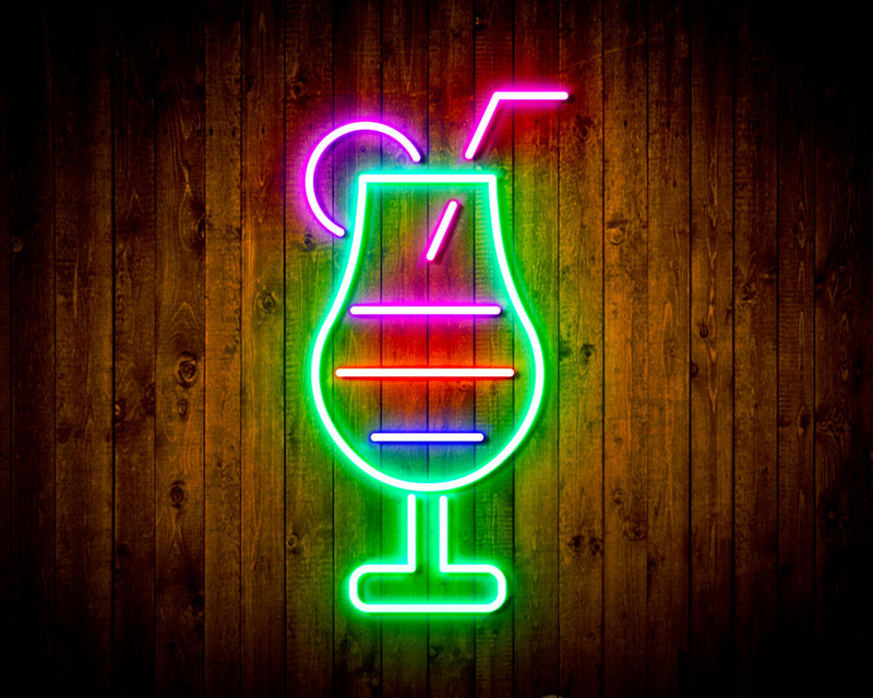 Cocktail Glass Bar Flex Silicone LED Sign (Neon-Style, LED Technology) - LED Gift Works