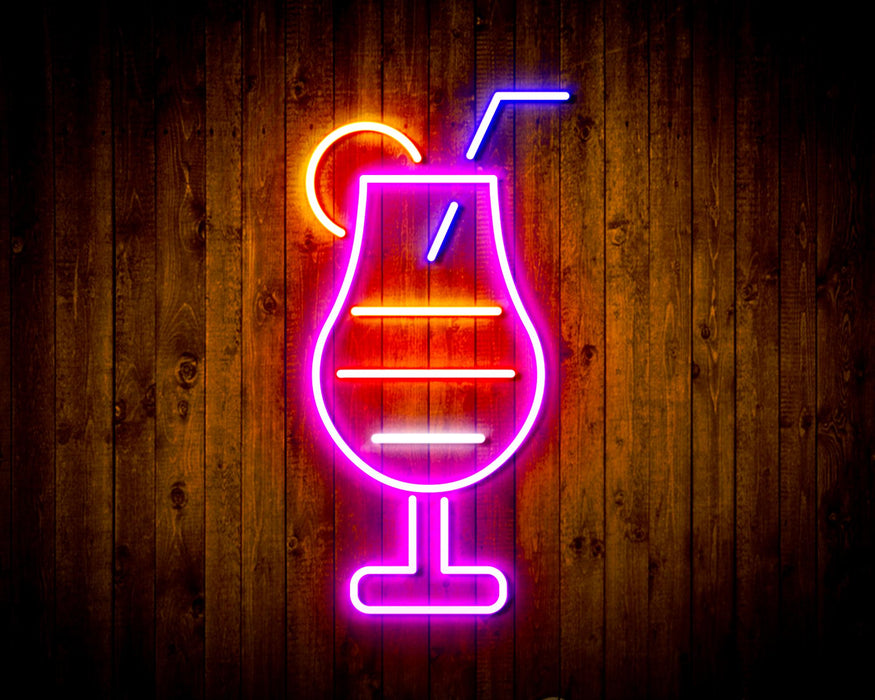 Cocktail Glass Bar Flex Silicone LED Sign (Neon-Style, LED Technology) - Way Up Gifts