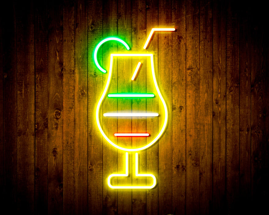 Cocktail Glass Bar Flex Silicone LED Sign (Neon-Style, LED Technology) - Way Up Gifts