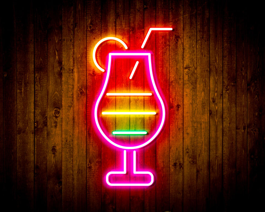 Cocktail Glass Bar Flex Silicone LED Sign (Neon-Style, LED Technology) - Way Up Gifts