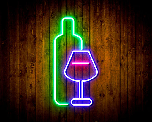 Wine Bottle and Glass Flex Silicone LED Sign (Neon-Style, LED Technology) - Way Up Gifts