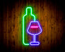 Wine Bottle and Glass Flex Silicone LED Sign (Neon-Style, LED Technology) - Way Up Gifts