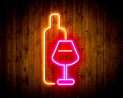 Wine Bottle and Glass Flex Silicone LED Sign (Neon-Style, LED Technology) - LED Gift Works