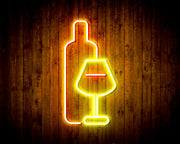 Wine Bottle and Glass Flex Silicone LED Sign (Neon-Style, LED Technology) - LED Gift Works