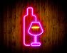 Wine Bottle and Glass Flex Silicone LED Sign (Neon-Style, LED Technology) - Way Up Gifts