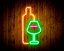 Wine Bottle and Glass Flex Silicone LED Sign (Neon-Style, LED Technology) - Way Up Gifts