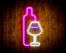Wine Bottle and Glass Flex Silicone LED Sign (Neon-Style, LED Technology) - Way Up Gifts