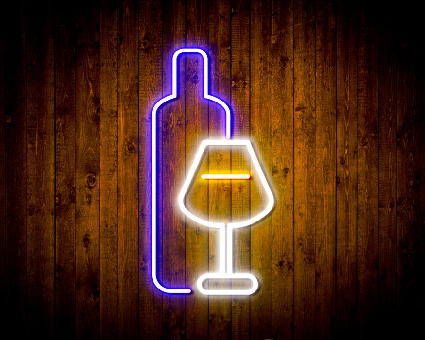 Wine Bottle and Glass Flex Silicone LED Sign (Neon-Style, LED Technology) - Way Up Gifts