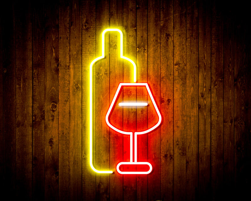 Wine Bottle and Glass Flex Silicone LED Sign (Neon-Style, LED Technology) - LED Gift Works