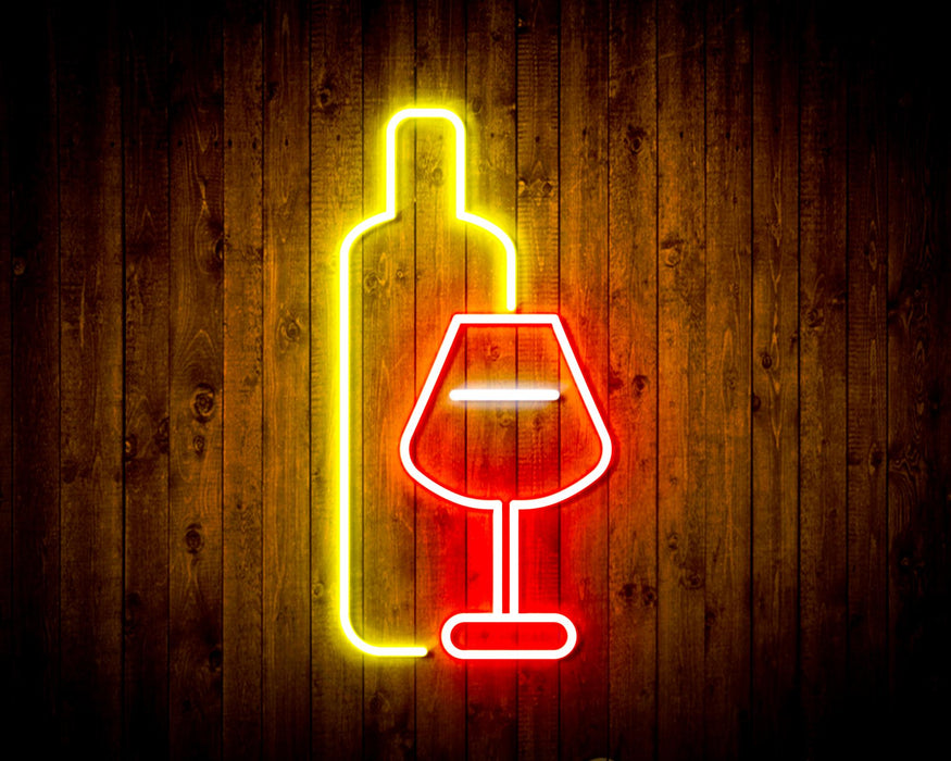 Wine Bottle and Glass Flex Silicone LED Sign (Neon-Style, LED Technology) - Way Up Gifts