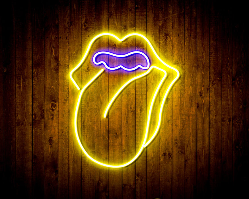 Mouth with Tongue Sticking Out Flex Silicone LED Sign (Neon-Style, LED Technology) - Way Up Gifts