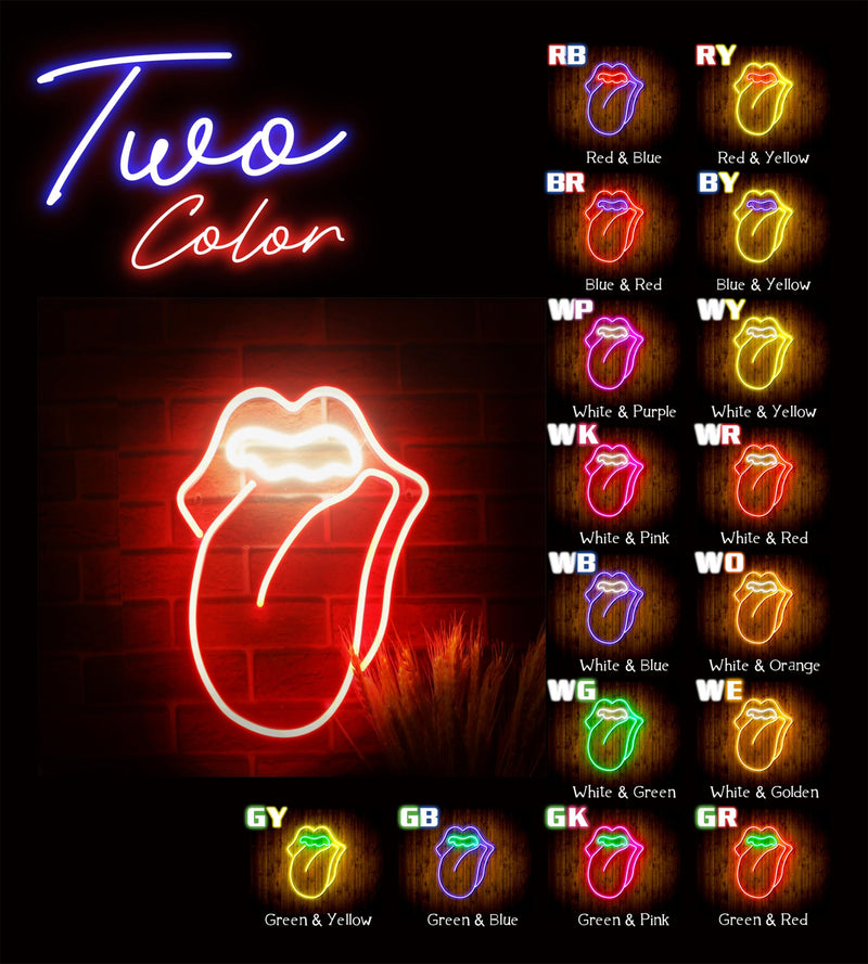 Mouth with Tongue Sticking Out Flex Silicone LED Sign (Neon-Style, LED Technology) - LED Gift Works