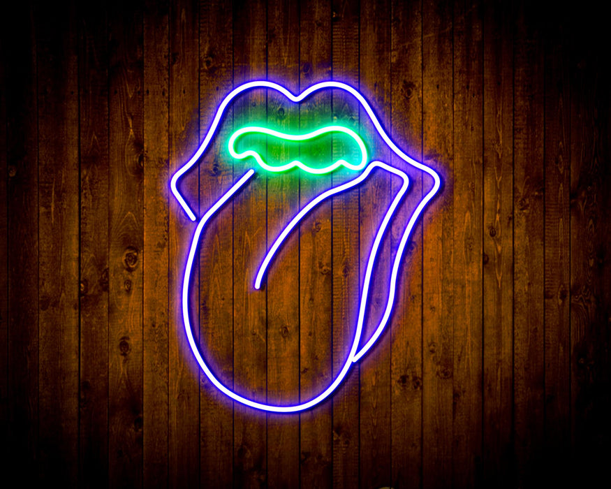 Mouth with Tongue Sticking Out Flex Silicone LED Sign (Neon-Style, LED Technology) - Way Up Gifts