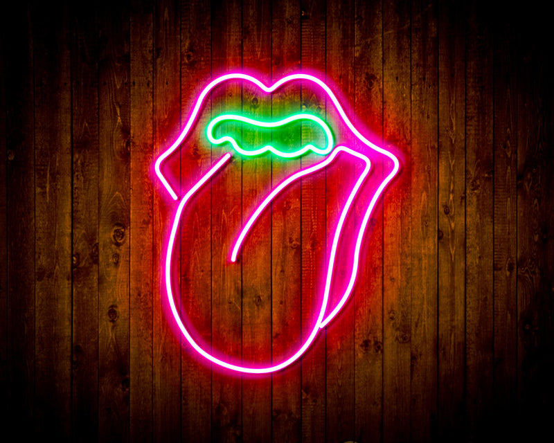 Mouth with Tongue Sticking Out Flex Silicone LED Sign (Neon-Style, LED Technology) - LED Gift Works
