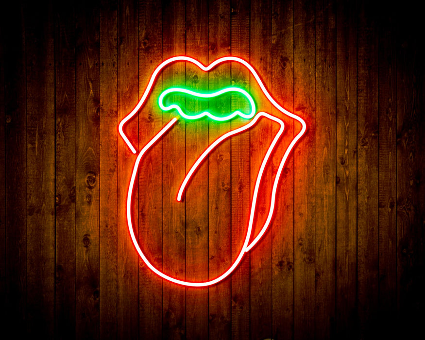 Mouth with Tongue Sticking Out Flex Silicone LED Sign (Neon-Style, LED Technology) - Way Up Gifts