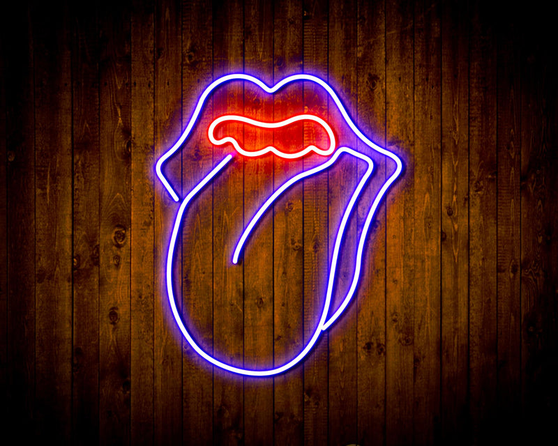 Mouth with Tongue Sticking Out Flex Silicone LED Sign (Neon-Style, LED Technology) - LED Gift Works