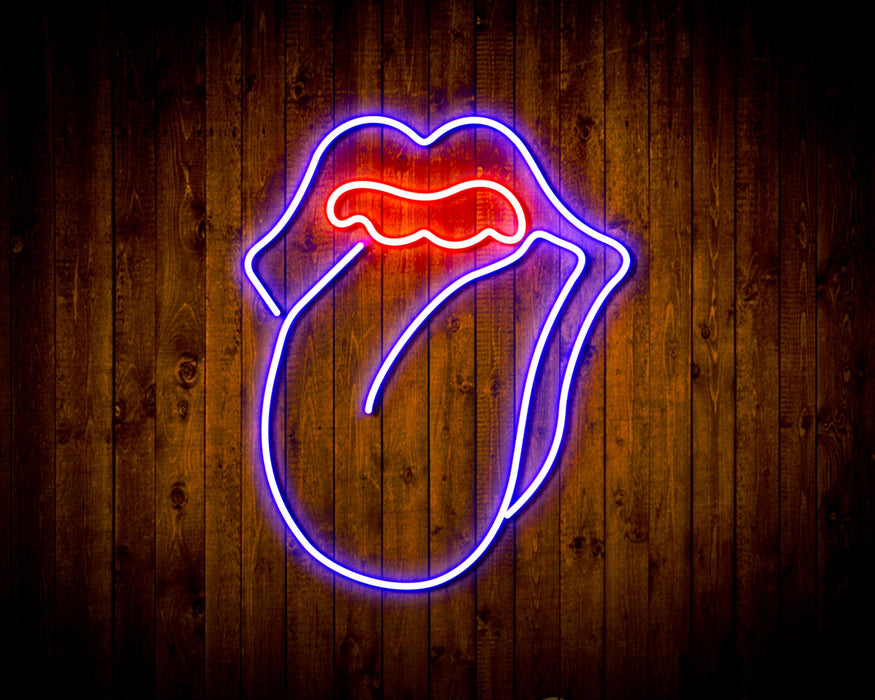 Mouth with Tongue Sticking Out Flex Silicone LED Sign (Neon-Style, LED Technology) - Way Up Gifts