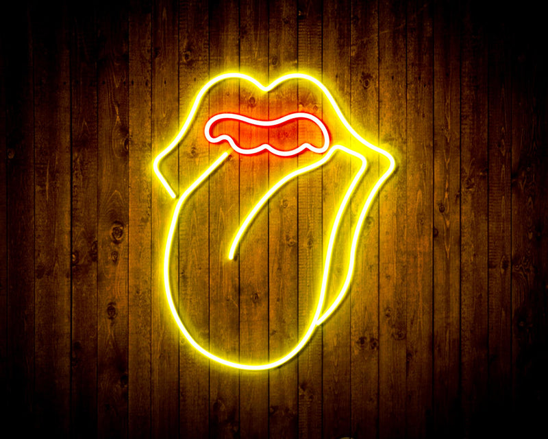 Mouth with Tongue Sticking Out Flex Silicone LED Sign (Neon-Style, LED Technology) - LED Gift Works