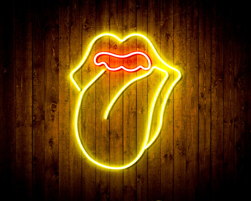 Mouth with Tongue Sticking Out Flex Silicone LED Sign (Neon-Style, LED Technology) - Way Up Gifts