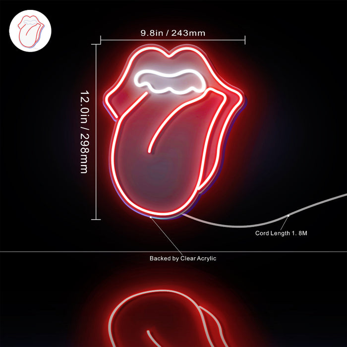 Mouth with Tongue Sticking Out Flex Silicone LED Sign (Neon-Style, LED Technology) - Way Up Gifts