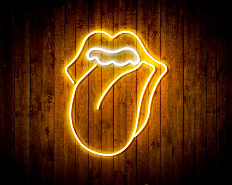 Mouth with Tongue Sticking Out Flex Silicone LED Sign (Neon-Style, LED Technology) - LED Gift Works