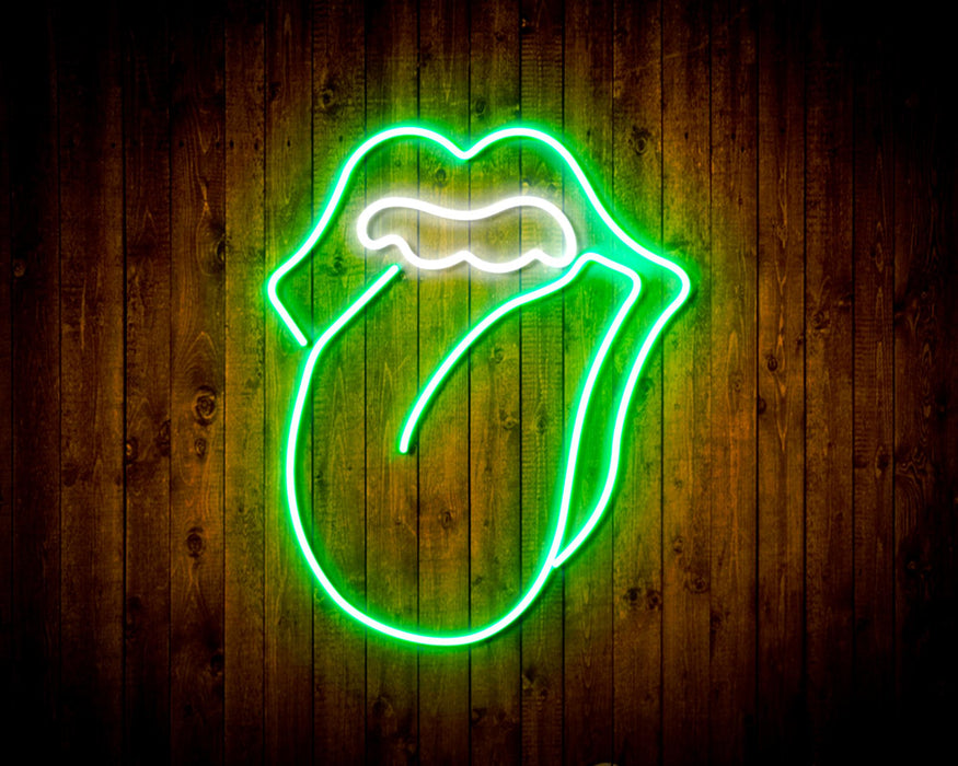 Mouth with Tongue Sticking Out Flex Silicone LED Sign (Neon-Style, LED Technology) - Way Up Gifts