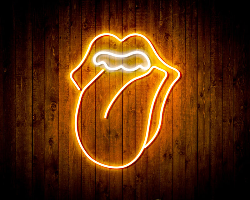 Mouth with Tongue Sticking Out Flex Silicone LED Sign (Neon-Style, LED Technology) - LED Gift Works