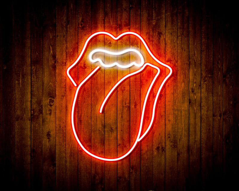 Mouth with Tongue Sticking Out Flex Silicone LED Sign (Neon-Style, LED Technology) - LED Gift Works