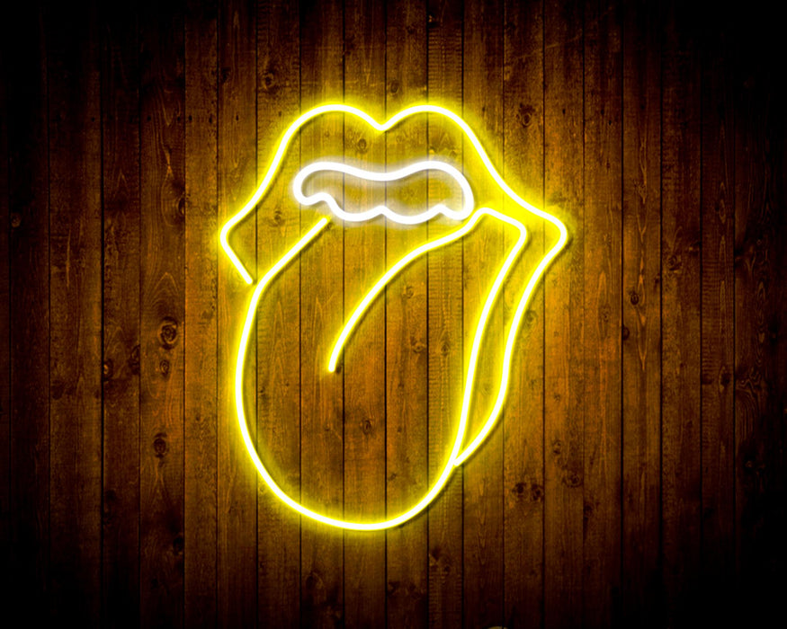 Mouth with Tongue Sticking Out Flex Silicone LED Sign (Neon-Style, LED Technology) - Way Up Gifts